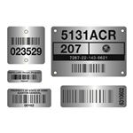 Aluminum Barcoded ID Plates - Custom - 1.40 x 1.40